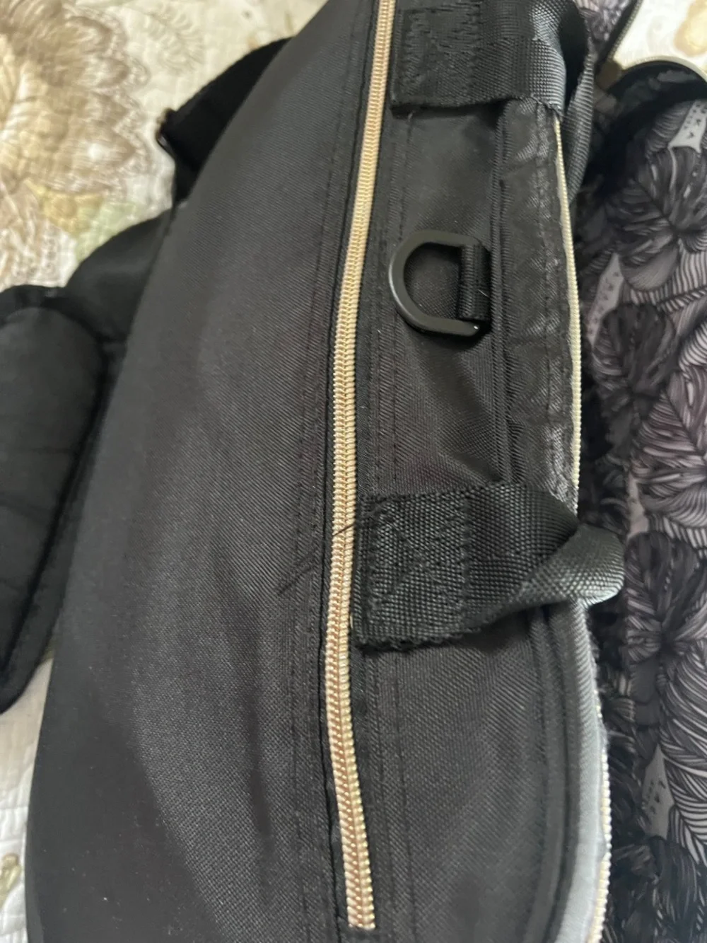 LALUKA Black Diaper Bag With Travel Bassinet Portable Baby Bed